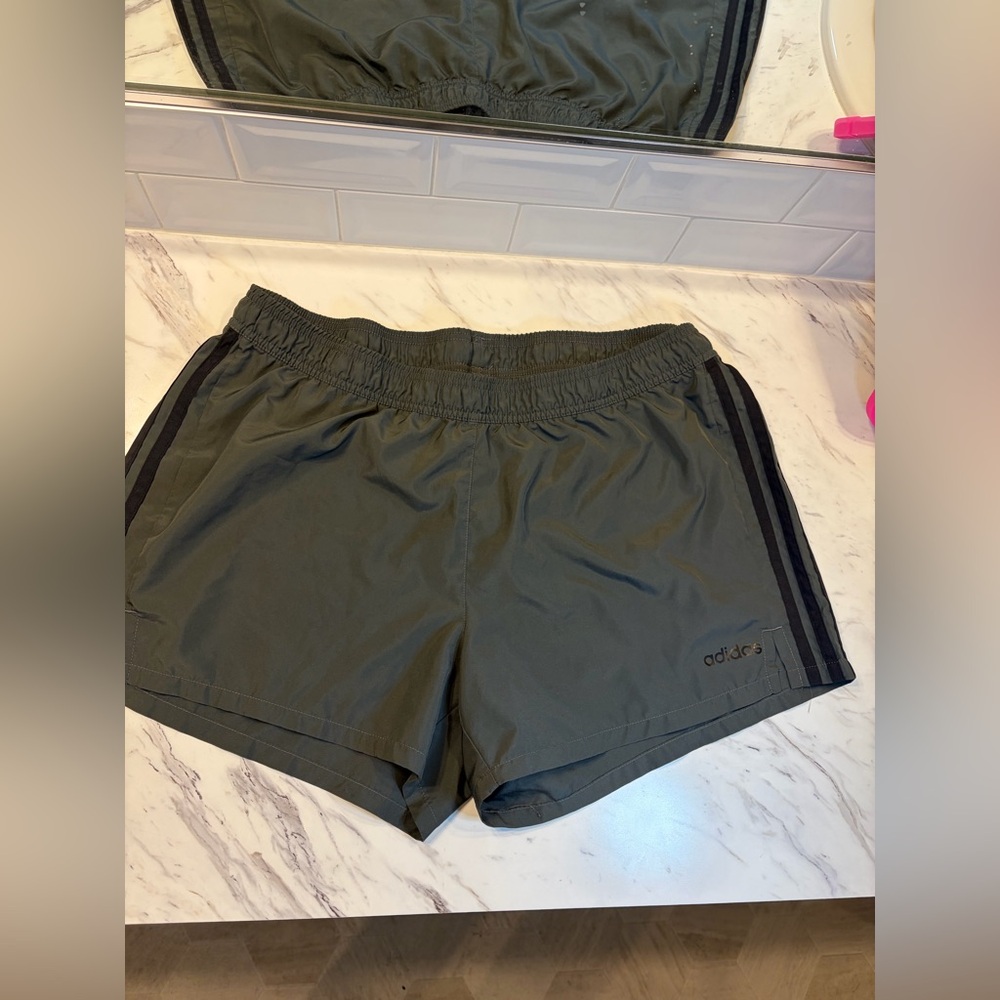 Adidas Women's Dark Green Athletic Shorts‎